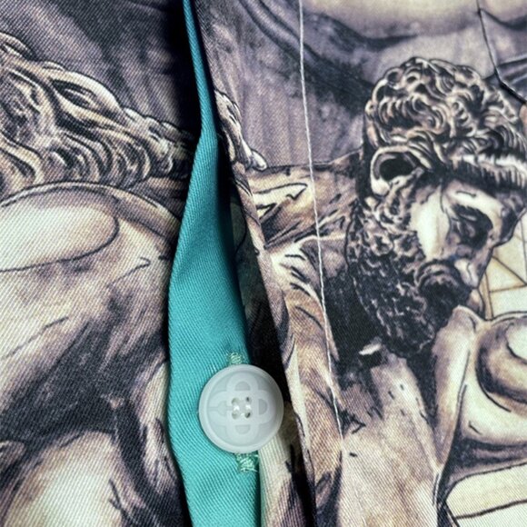 Casablanca Blue Silk Shirt From Le Temple Du Sport - Picture 8 of 9